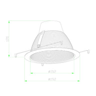 6 Inch Recessed Can Light Trim, Air Tight Baffle Trim, IC-Rated Anti-Glare 6 Inch Can Light Trim, Self-Flanged Recessed Light Trim-Black