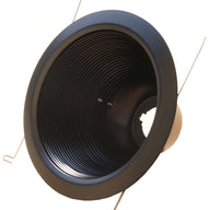 6 Inch Recessed Can Light Trim, Air Tight Baffle Trim, IC-Rated Anti-Glare 6 Inch Can Light Trim, Self-Flanged Recessed Light Trim-Black