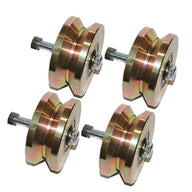 [4-pack] 4" V Groove Wheel with Double Bearing Sliding Gate 3000 Lbs Roller Slide + Screw