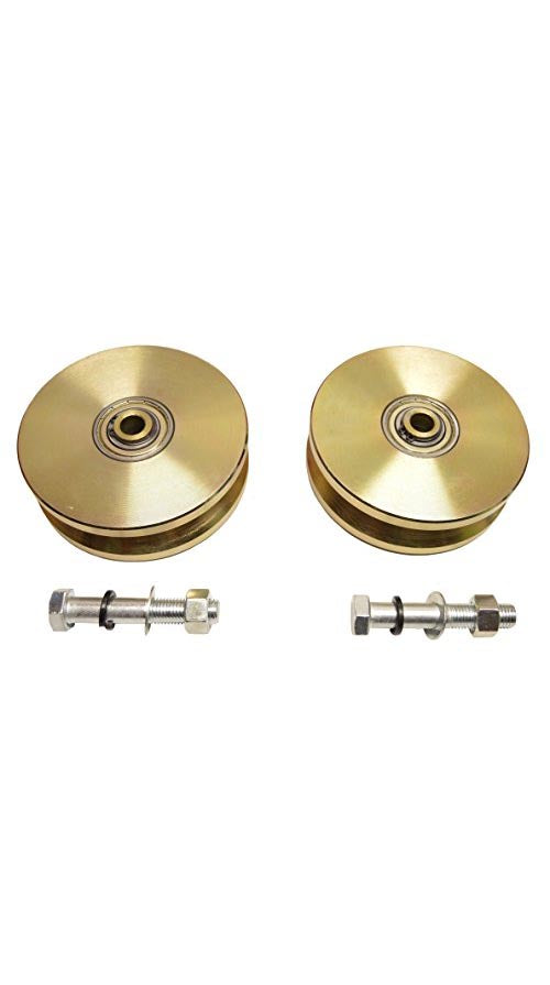 [2-pack] 6" V Groove Wheel with Double Bearing Sliding Gate 5000lbs Roller Slide + Screw