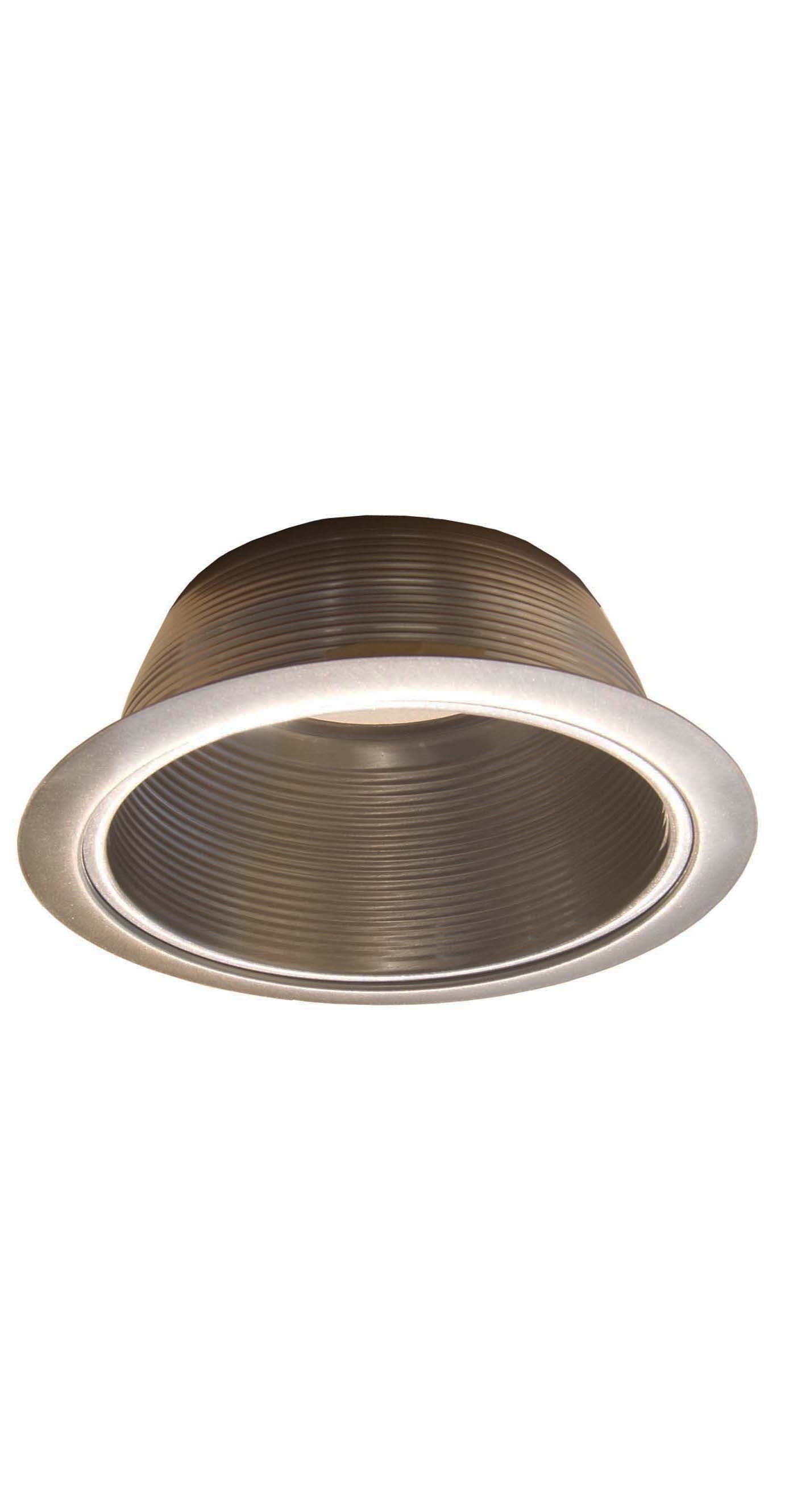 6 Inch Recessed Light Trim, Step Baffle with Detachable Ring, Fit Halo/Juno Recessed Housing-Satin Nickel