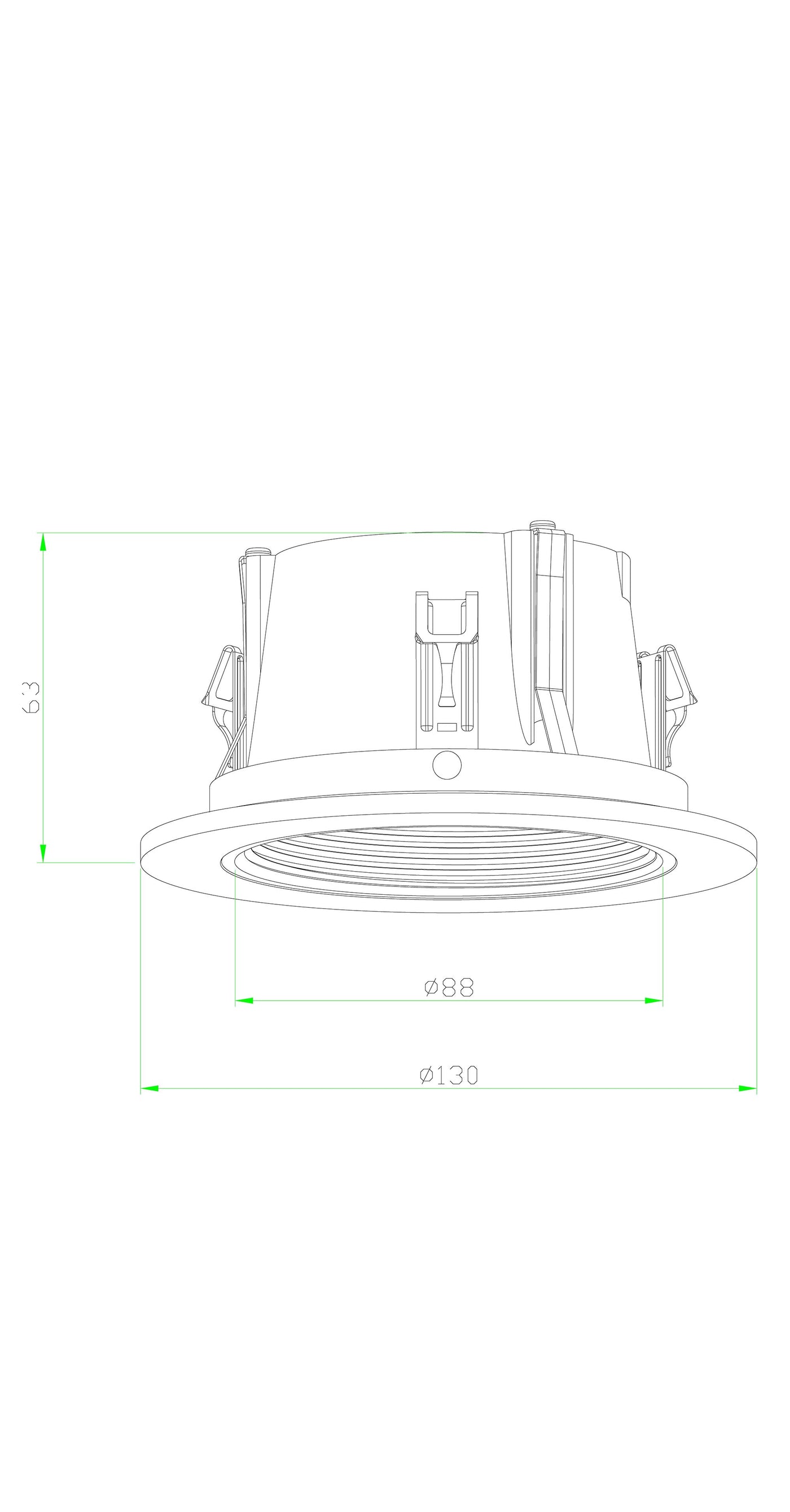 4 Inches Phenolic Stepped Baffle Trim for Recessed Light/lighting-white-Replaces Halo 993W