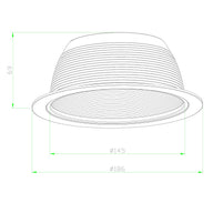 [12-Pack] 6 Inch Recessed Light Trim, Step Baffle with Detachable Ring, Fit Halo/Juno Recessed Housing-White