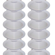 [12-Pack] 6 Inch Recessed Light Trim, Step Baffle with Detachable Ring, Fit Halo/Juno Recessed Housing-White