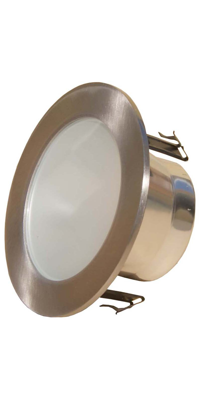 4 Inches Frosted lens Shower Trim for Line Voltage Recessed Light/Lighting Fit Halo/Juno-Satin Nickel