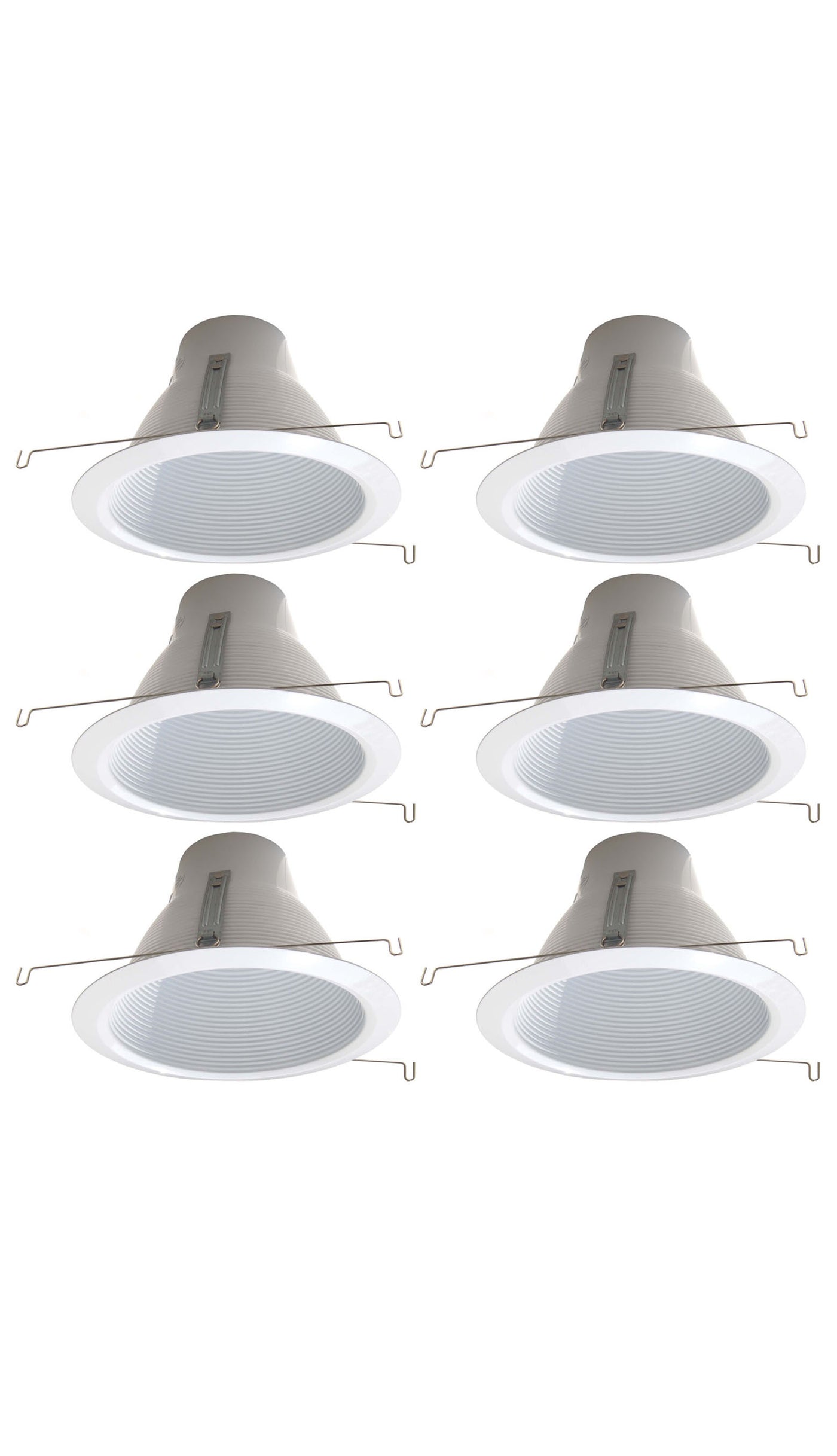 [6-pack] 6 Inch Recessed Can Light Trim, Air Tight Baffle Trim, IC-Rated Anti-Glare 6 Inch Can Light Trim, Self-Flanged Recessed Light Trim, White