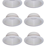 [6-Pack] 6 Inch Recessed Light Trim, Step Baffle with Detachable Ring, Fit Halo/Juno Recessed Housing-White