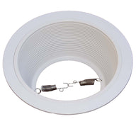 [12-Pack] 6 Inch Recessed Light Trim, Step Baffle with Detachable Ring, Fit Halo/Juno Recessed Housing-White