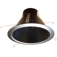 6 Inch Recessed Can Light Trim, Air Tight Baffle Trim, IC-Rated Anti-Glare 6 Inch Can Light Trim, Self-Flanged Recessed Light Trim-Black